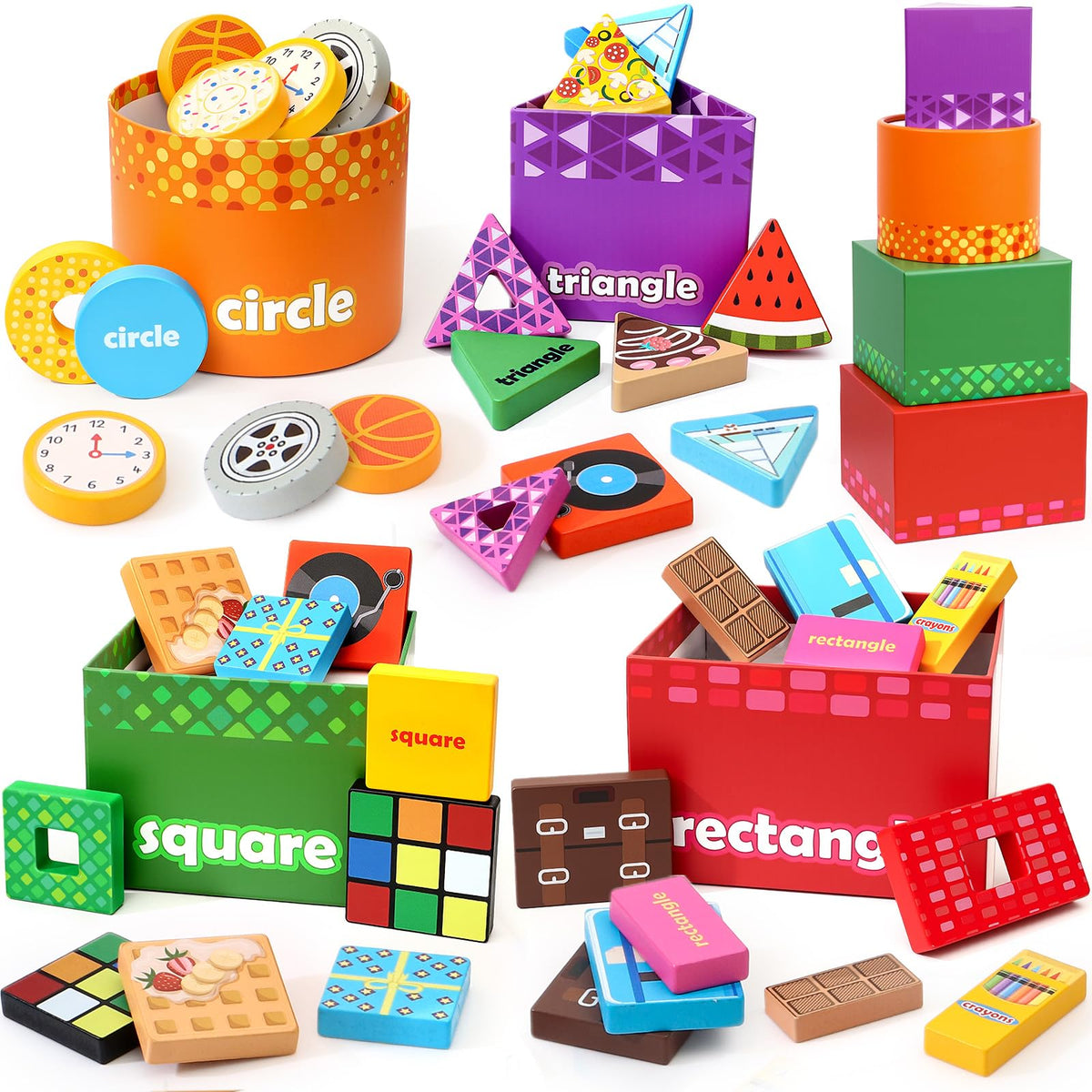 Atoylink circle shape sorter promotes shape recognition and fine motor practice