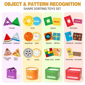 Atoylink triangle sorter promotes sorting skills and memory with everyday object cues