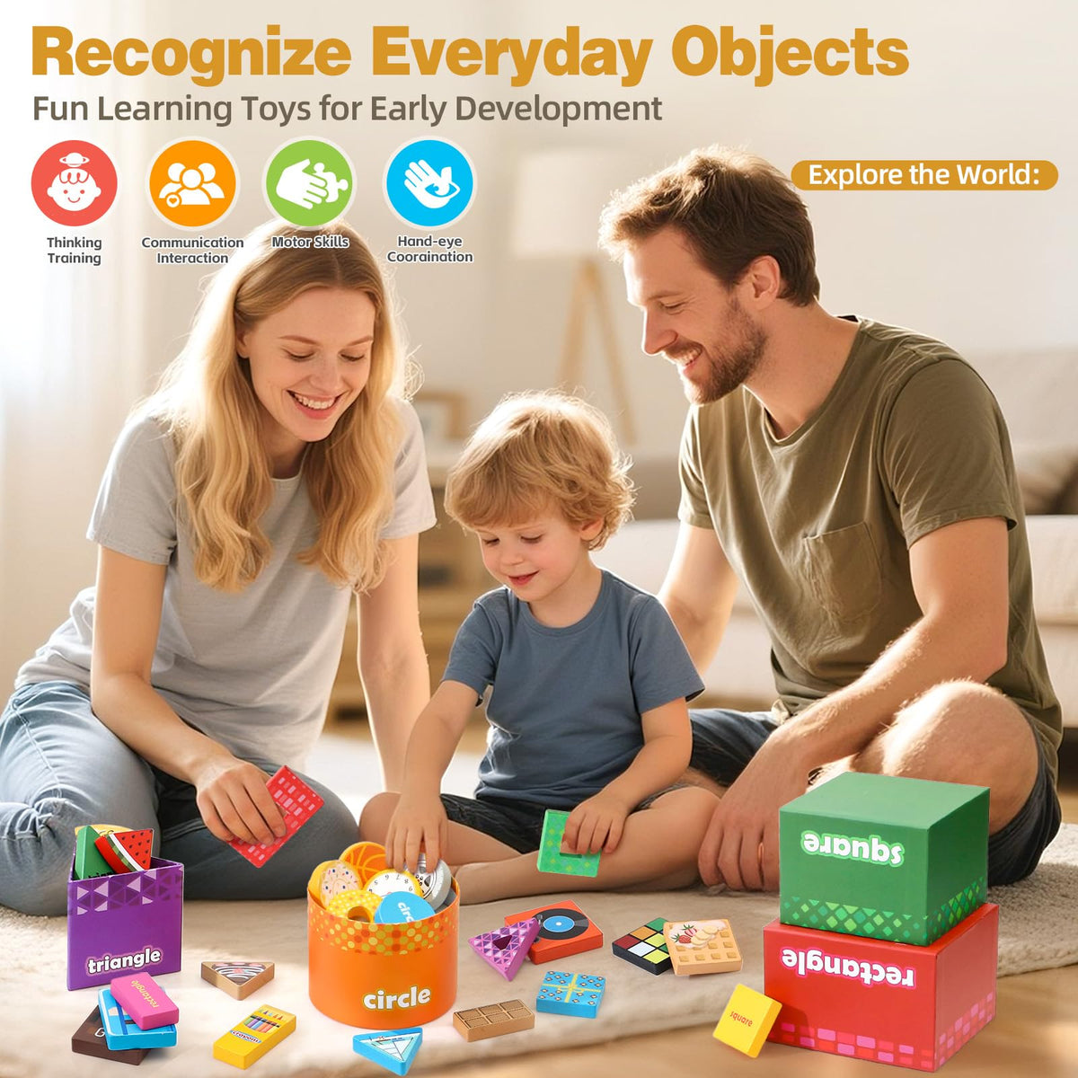 Atoylink wooden blocks stacking boosts construction play and dexterity