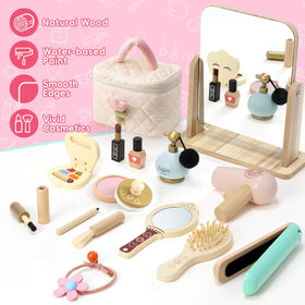 Atoylink wooden nail polish and lipstick set for tiny rituals.