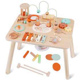 ATOYUS 13-in-1 activity table bead maze boosts fine motor skills during playful exploration