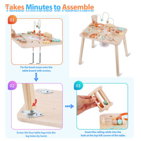 ATOYUS 13-in-1 activity table counting beads supports early numeracy skills