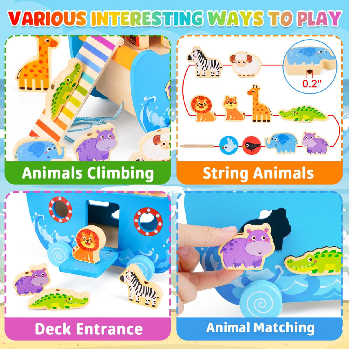 AToyUS animals sorter pieces support matching and fine motor practice.
