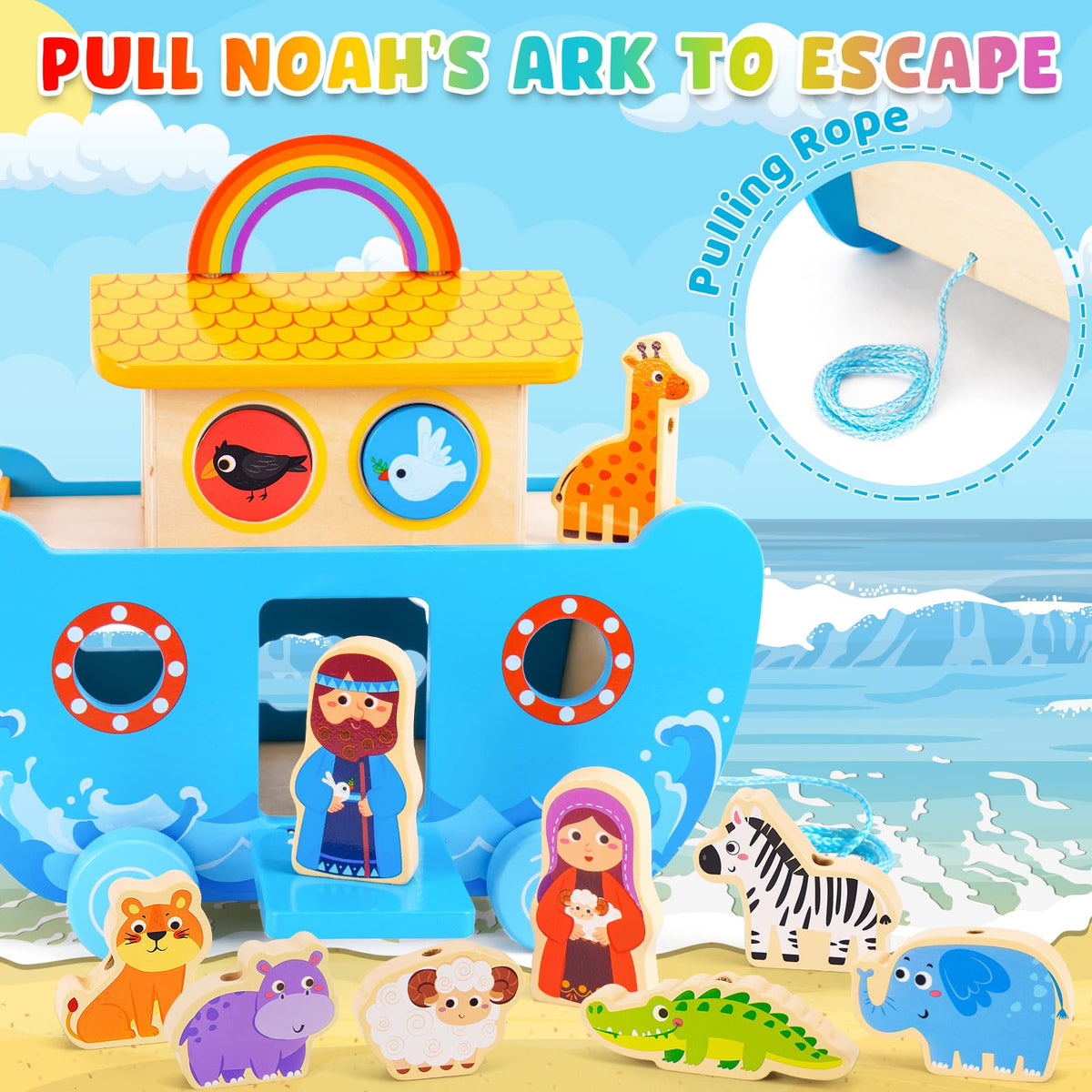 AToyUS Noah and wife figures accompany storytelling and role-play for kids.