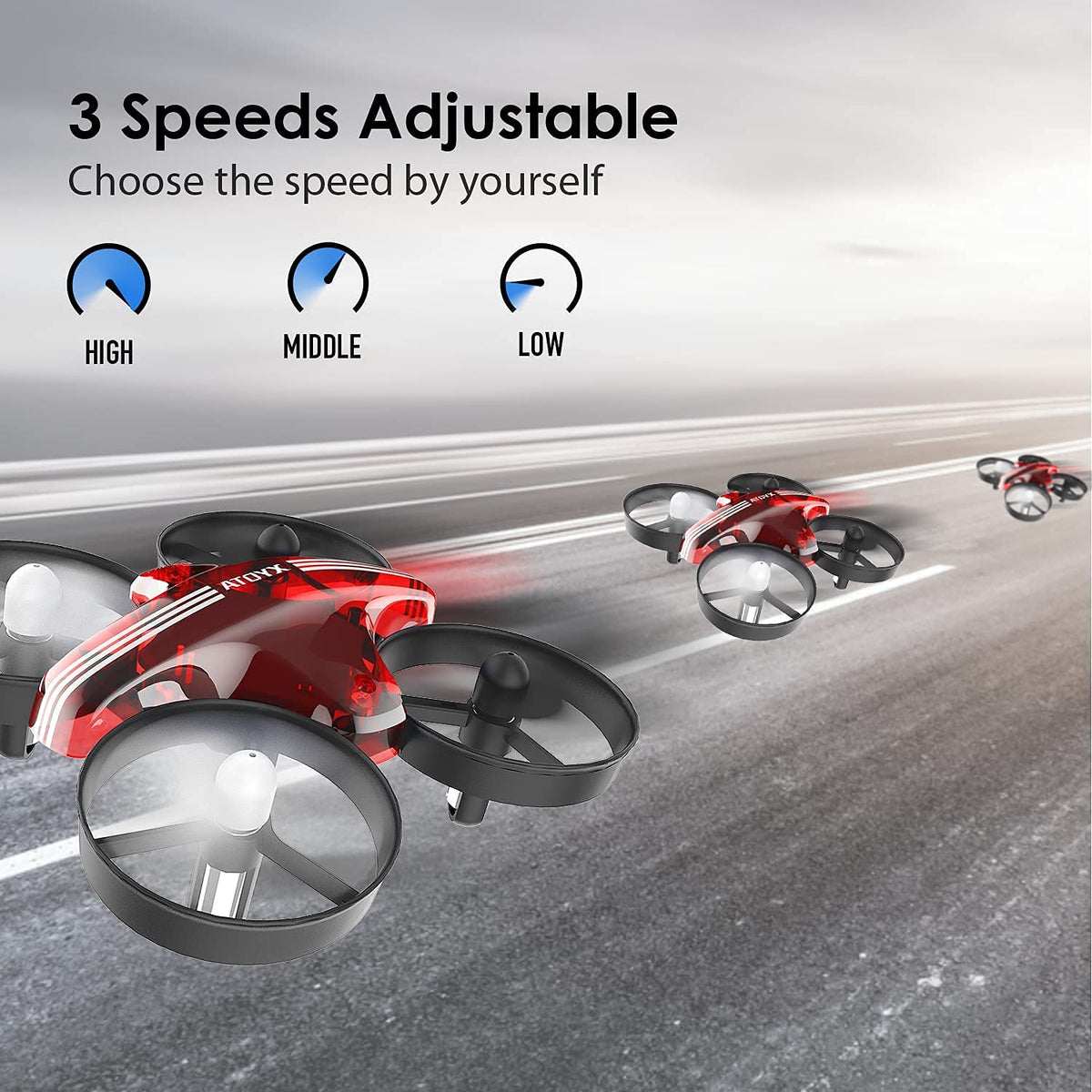 ATOYX mini drone LED light show for nighttime indoor fun