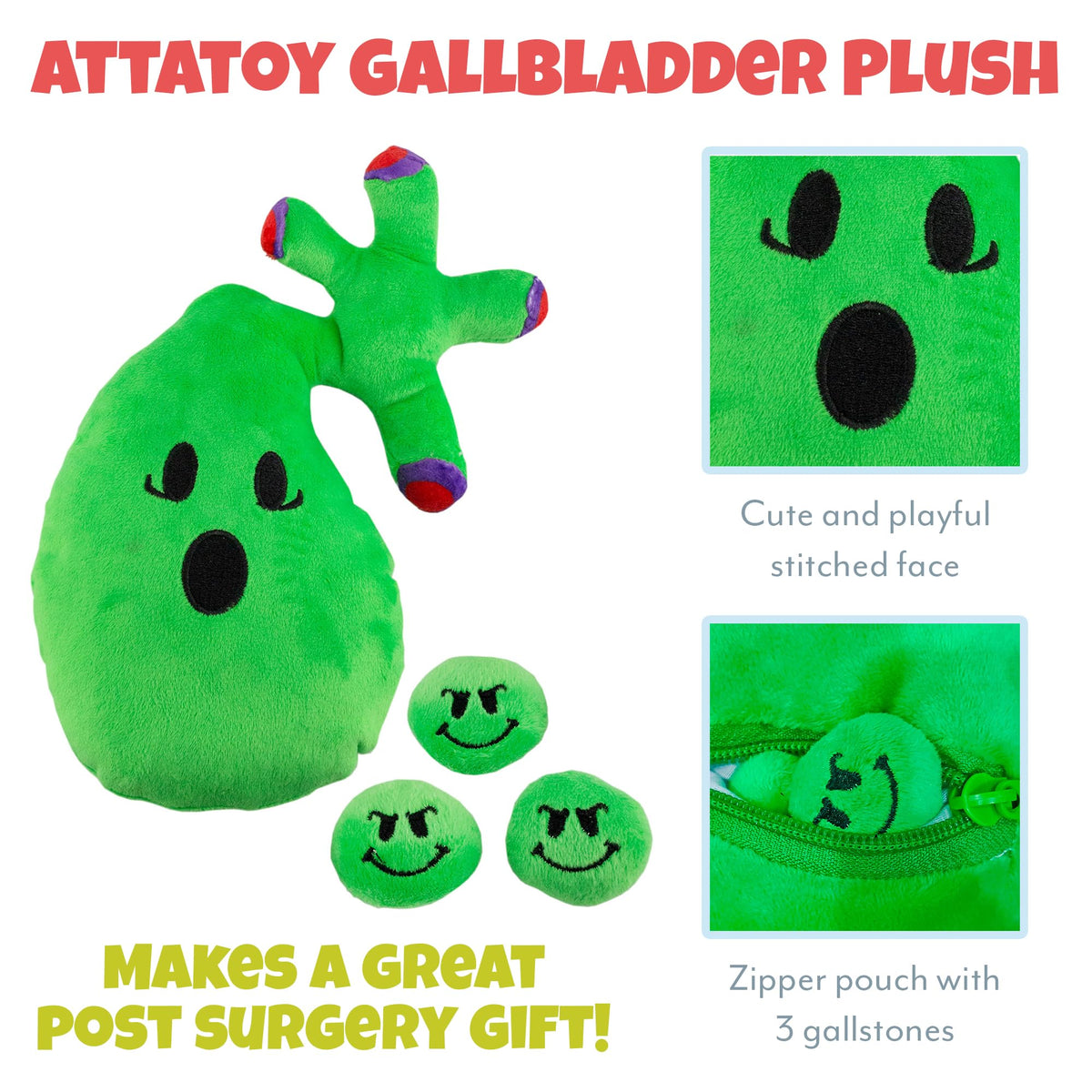 Attatoy Gallbladder Plush soft texture for cozy comfort.
