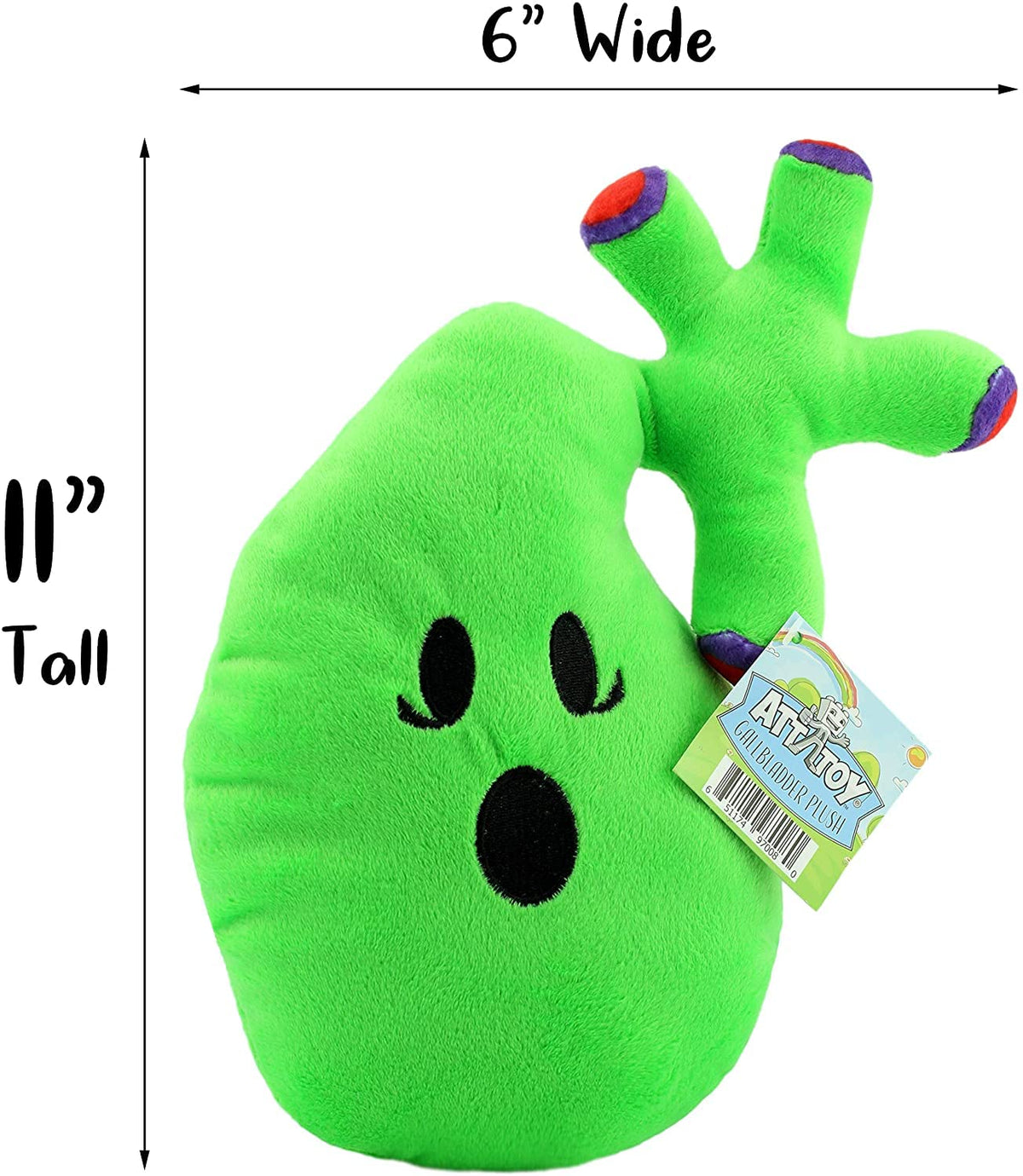 Attatoy Gallbladder Plush zipper access for interactive play.