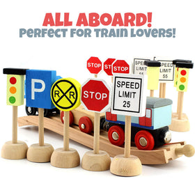 Attatoy Railroad Sign provides a realistic cue for train-themed routes and storytelling