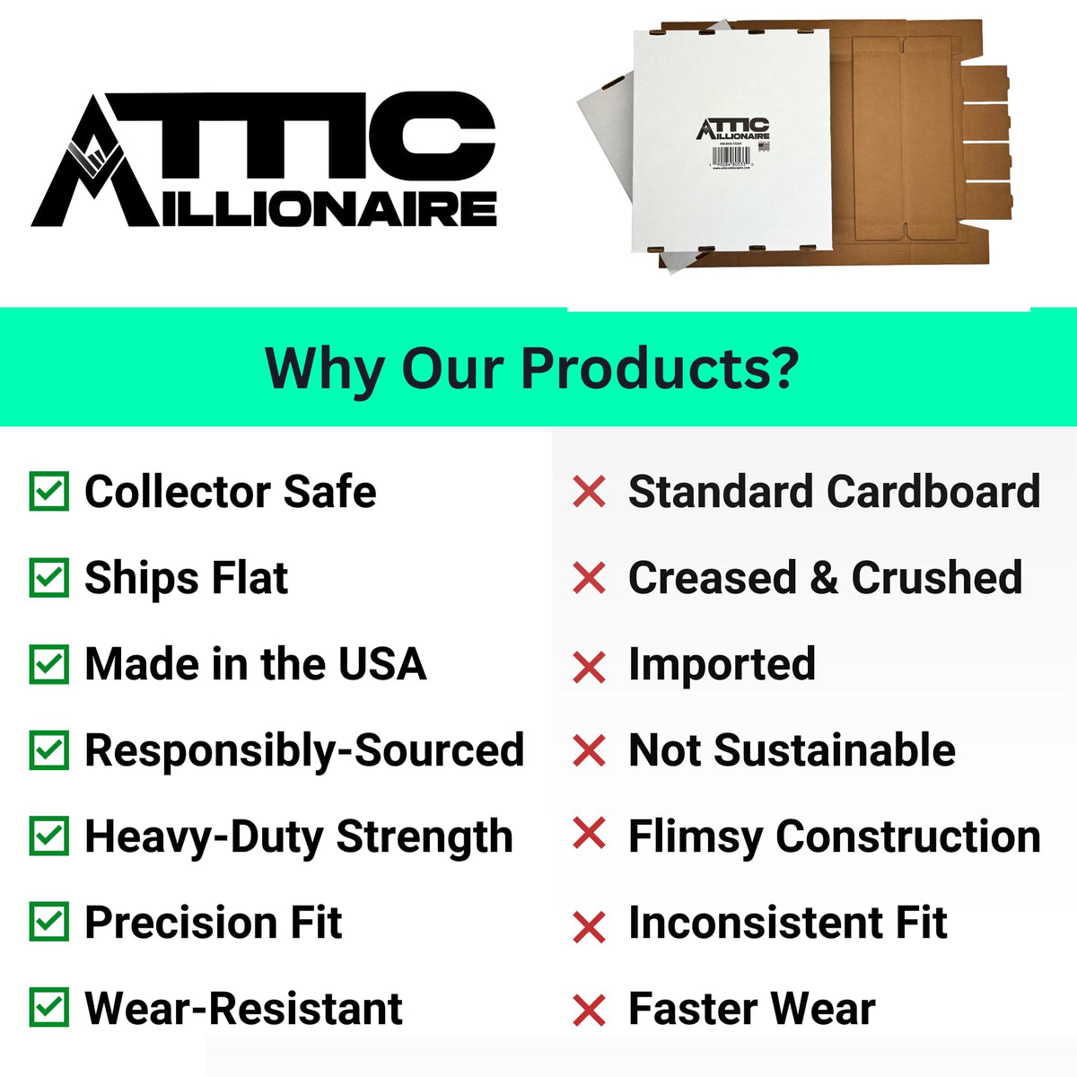 Attic Millionaire flat-shipment ensures boxes arrive in prime condition