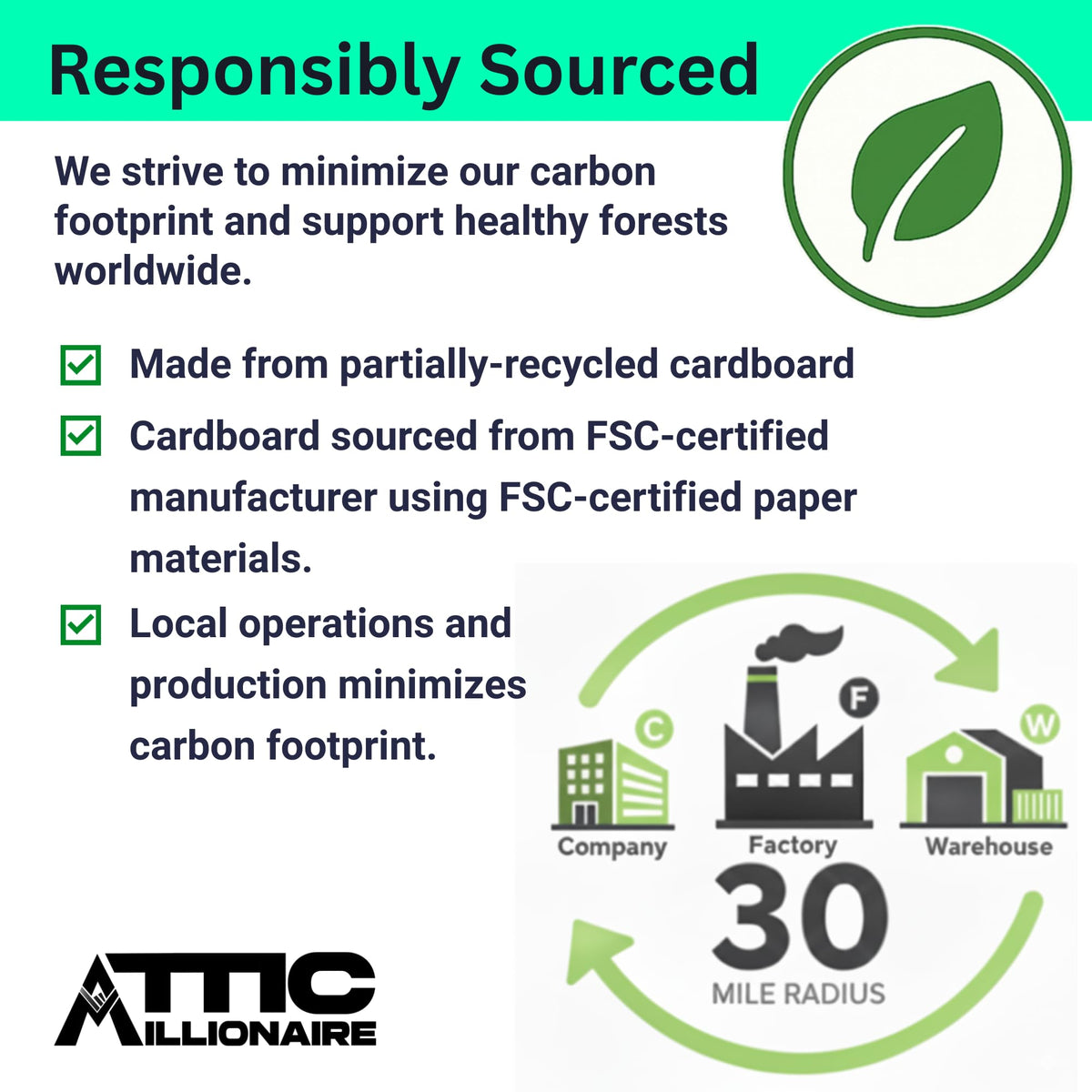 Attic Millionaire USA-made production emphasizes responsible sourcing