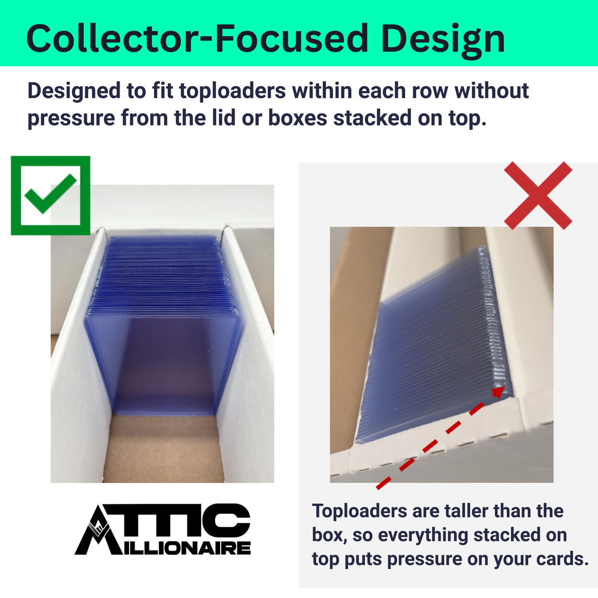 Attic Millionaire stacked boxes illustrate space-saving organization