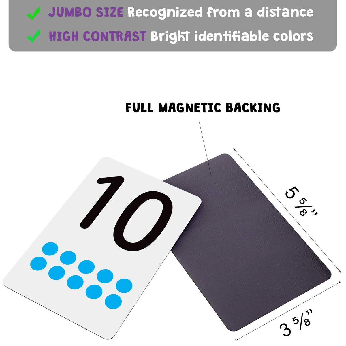 Attractivia Magnetic Number Flash Cards large-font digits to boost recognition