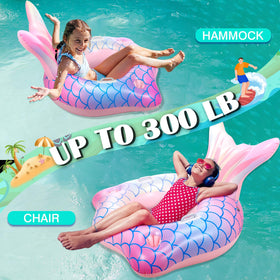Auanvel mermaid pool float backrest provides comfortable support for reading or relaxing