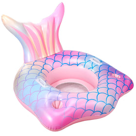 Auanvel mermaid pool float with pink surface ideal for lounging in sun