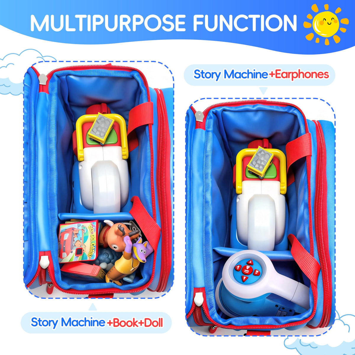 AUBOEAY interior padding protects projector and books during transport.