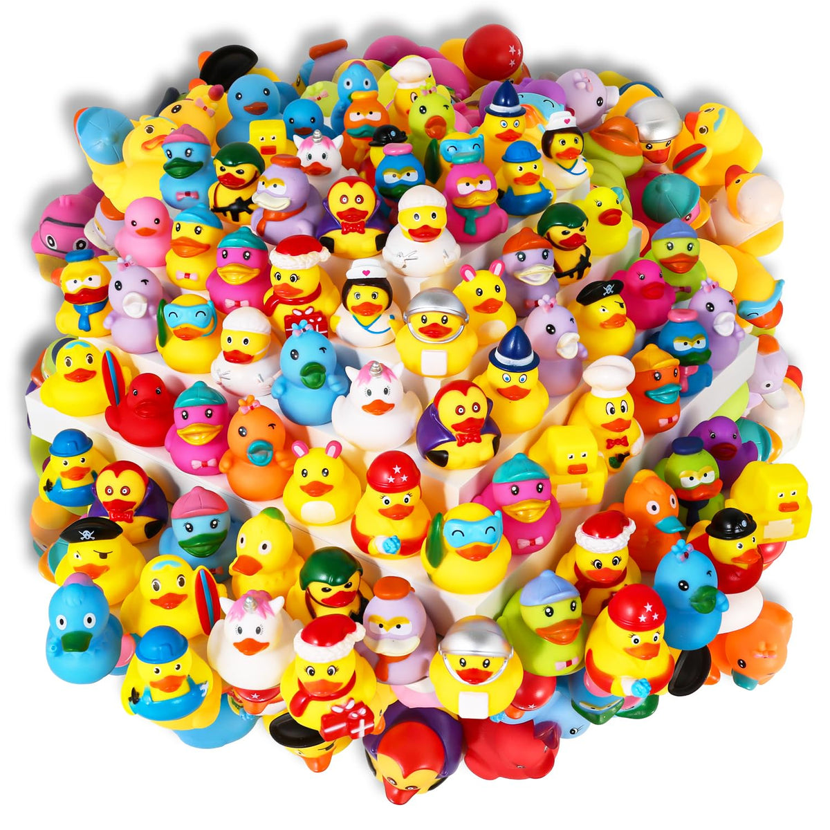 Audaisyly rubber ducks bath toy collection offers colorful characters for imaginative play.