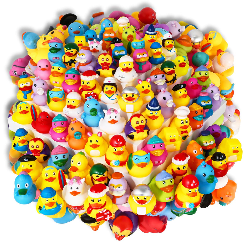 Audaisyly rubber ducks bath toy collection offers colorful characters for imaginative play.