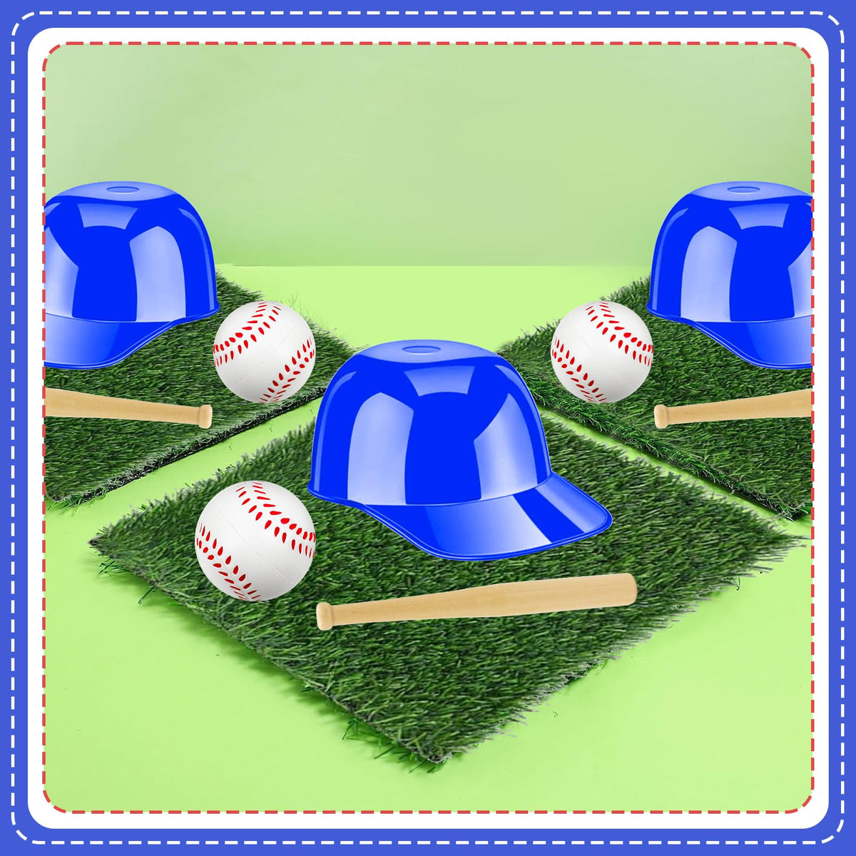 Augacage wooden baseball bats add authentic sporty accents.
