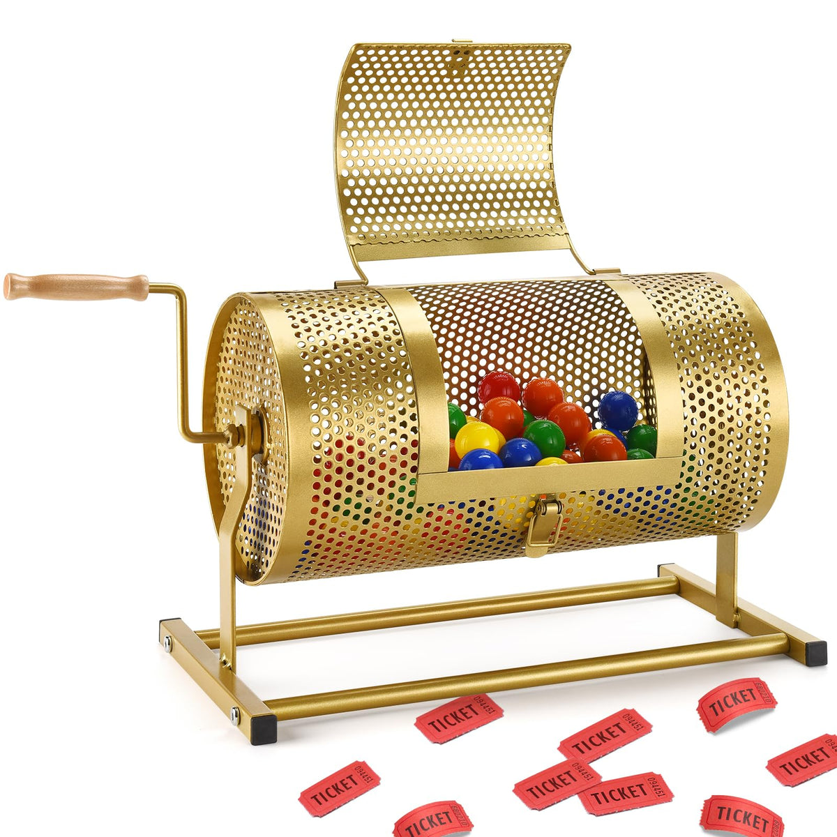 AugFir raffle drum 15x7 showing large capacity for tickets at events