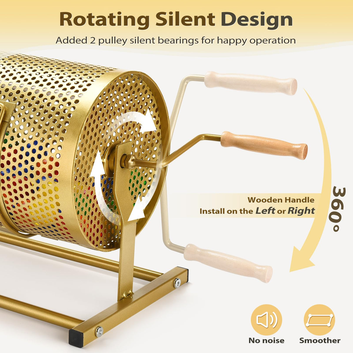 AugFir raffle drum with smooth edges for safe ticket handling