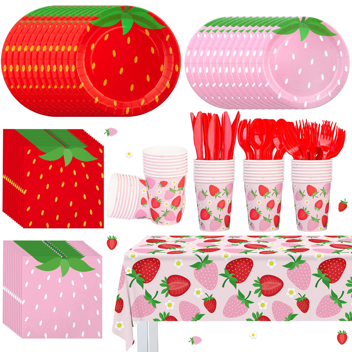 Augisteen strawberry plates 9-inch showcase vibrant fruit pattern for festive meals