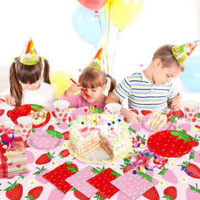 Augisteen strawberry tablecloth 54x108 inches waterproof surface for easy party prep