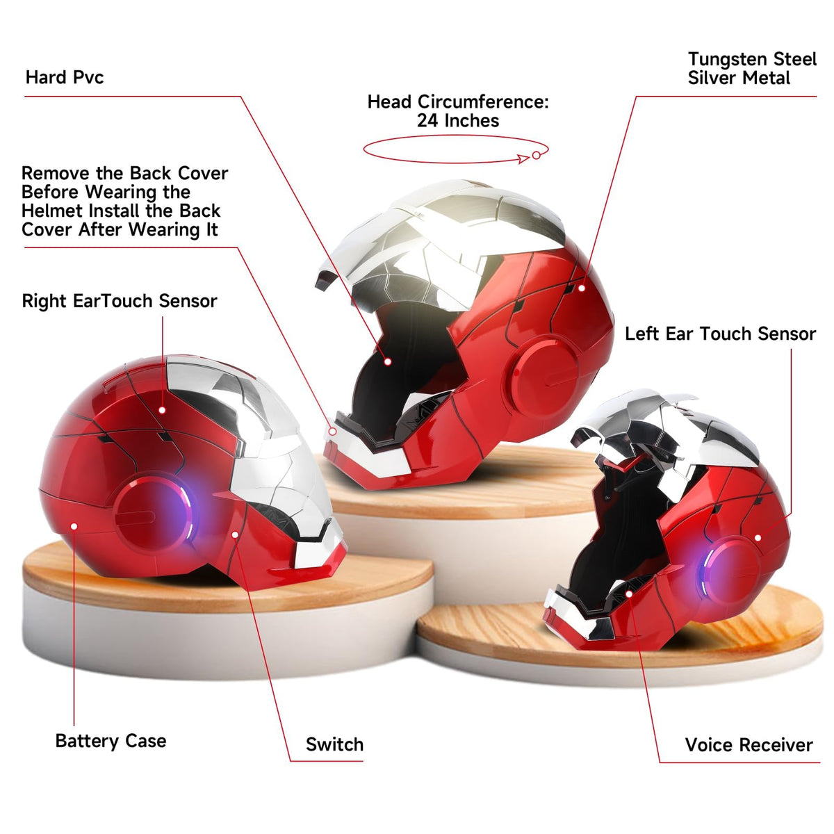 AUGMAXI MK5 helmet LED eyes for dramatic cosplay