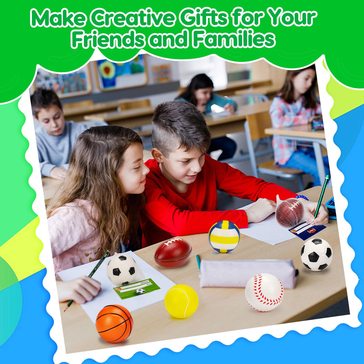AugToy stress ball volleyball, portable sensory toy for travel.