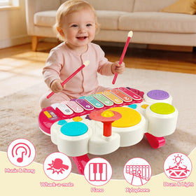 AugToy 3in1 drum set image highlighting rhythm play and fine motor practice