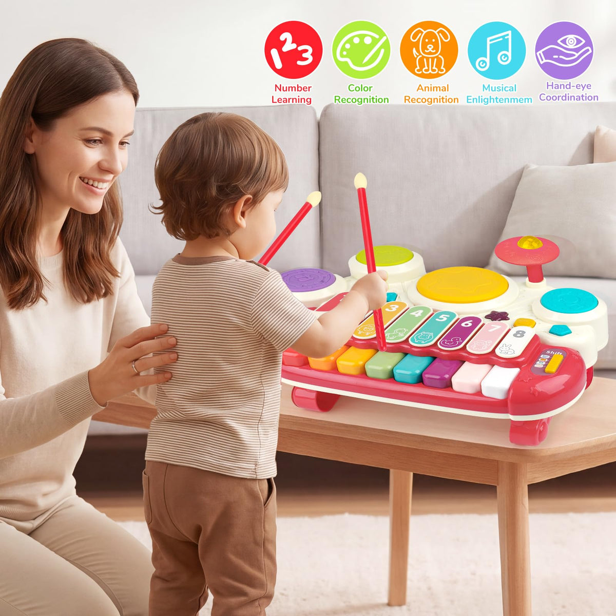 AugToy 3in1 whack-a-mole mode image boosting hand-eye coordination in play