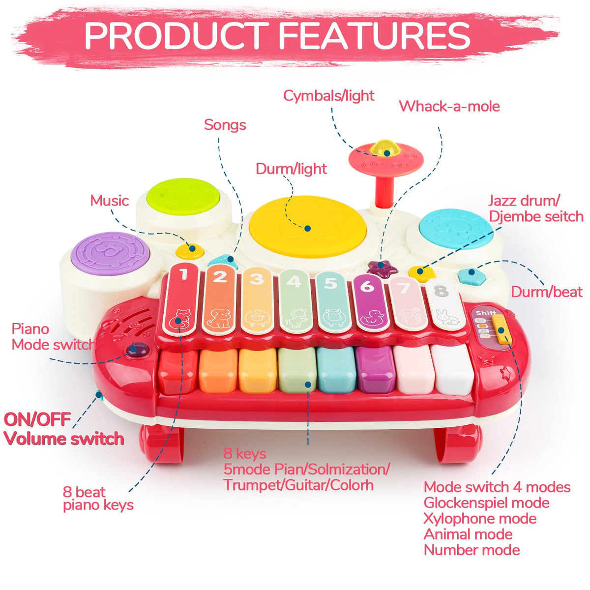 AugToy 3in1 xylophone image inviting color and sound exploration for toddlers