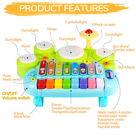 AugToy baby DJ table with bright lights showcasing interactive music for kids.
