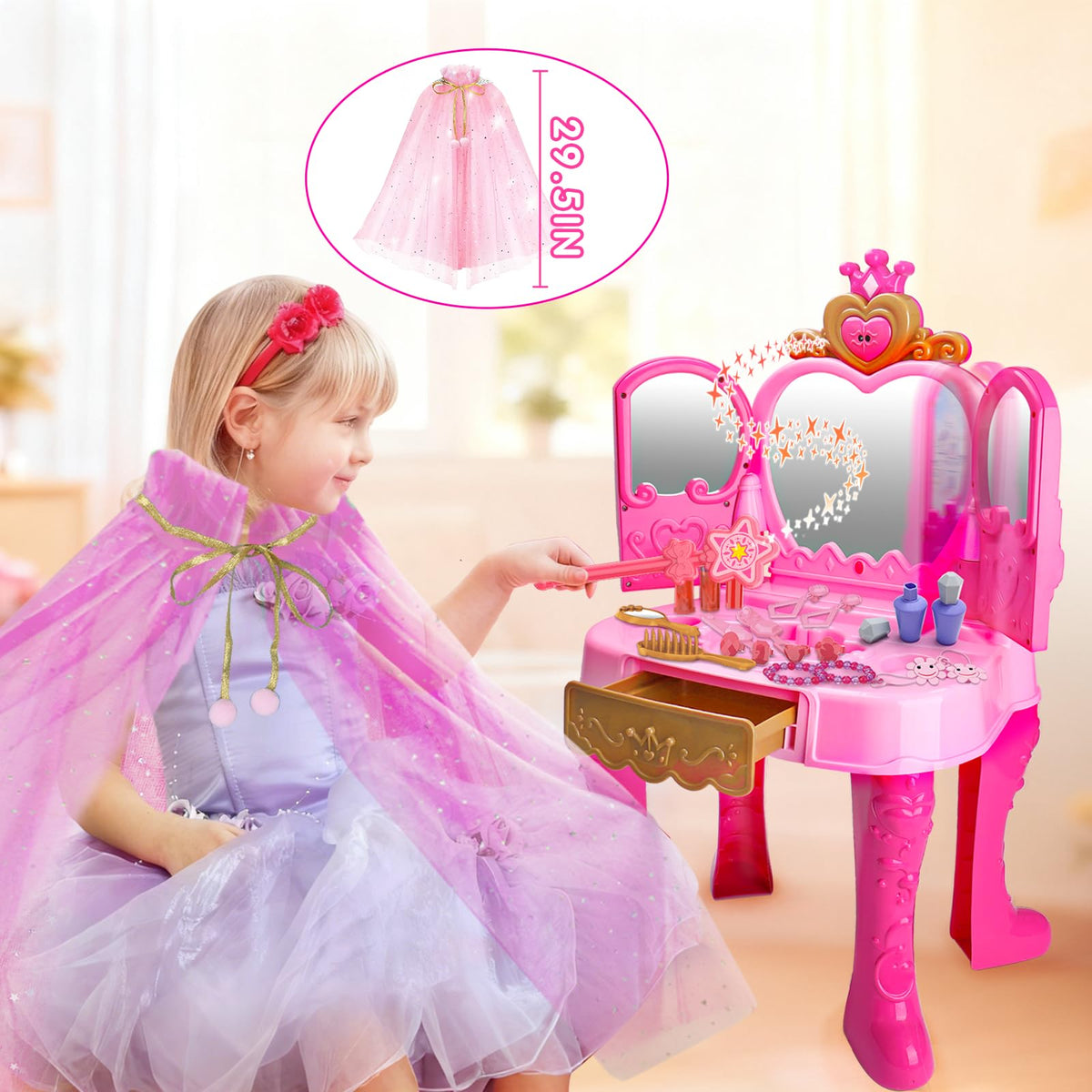 AugToy princess cape and accessories for storytime role-play.