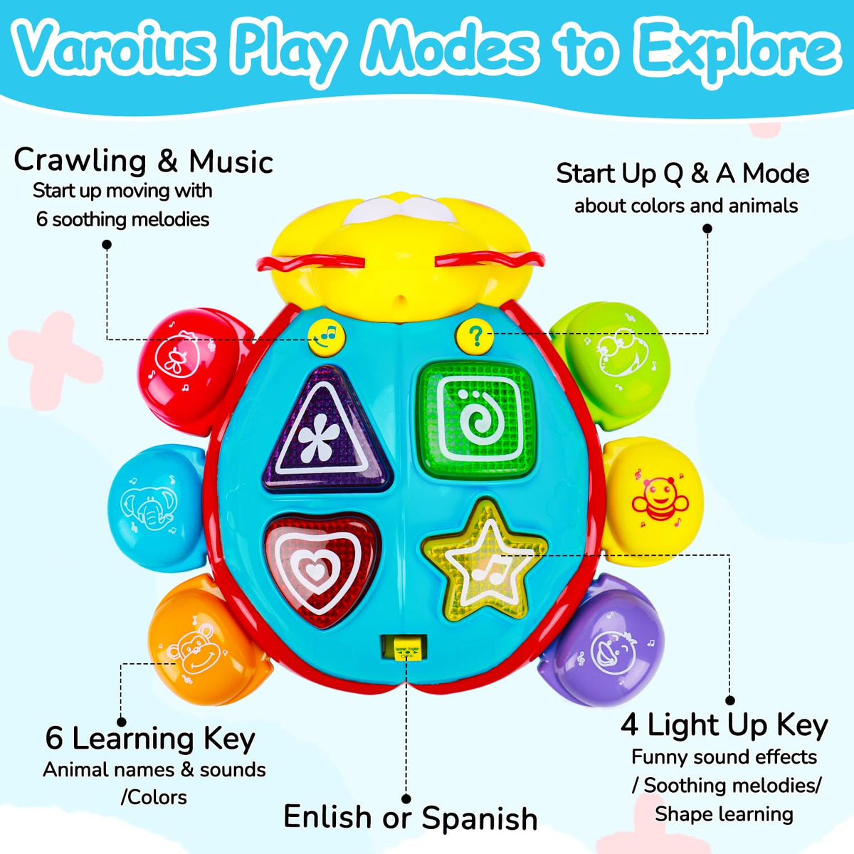 AugToy motion toy offers sensory play with lights and sounds.