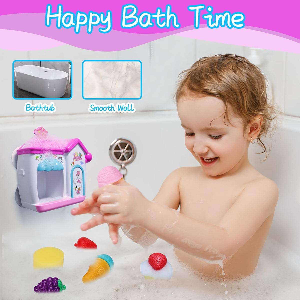 AugToy suction cups attach firmly to tub walls for quick setup