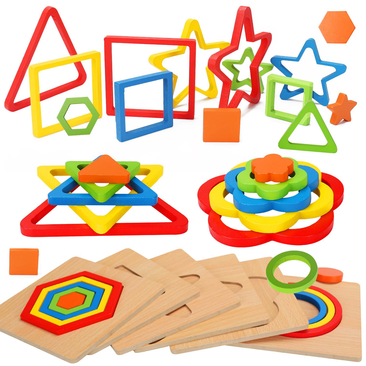 AugToy wooden shape-sorter board promotes cooperative play and cognition