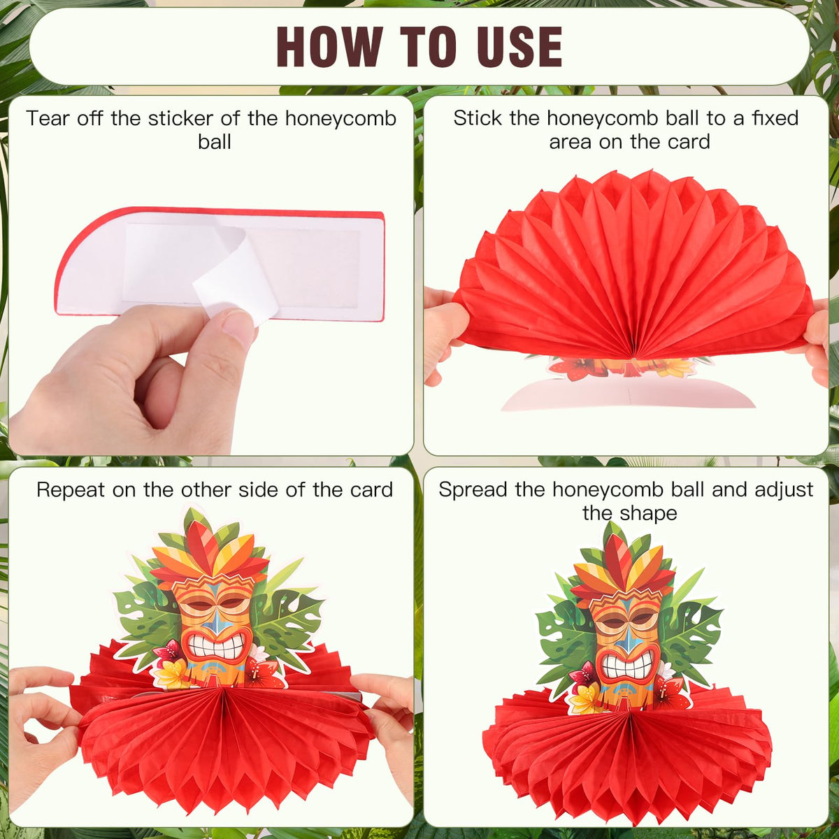 Auihiay faux straw table skirt creates authentic luau texture on tables.