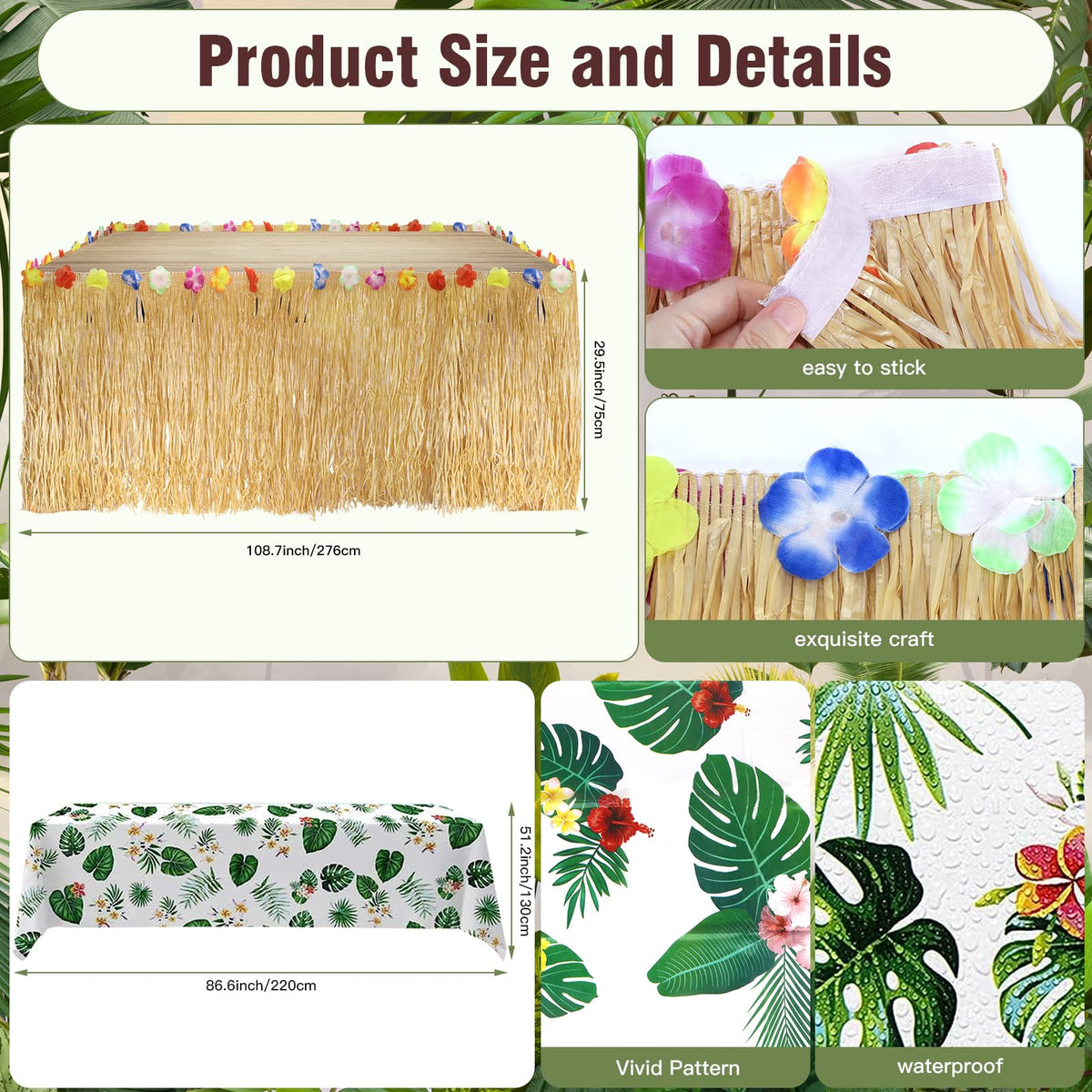 Auihiay palm leaves bring lush greenery to any party setup.