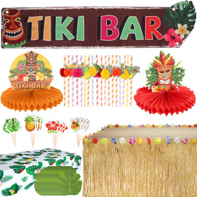 Auihiay tiki banner highlighting tropical vibe for vibrant luau photos.