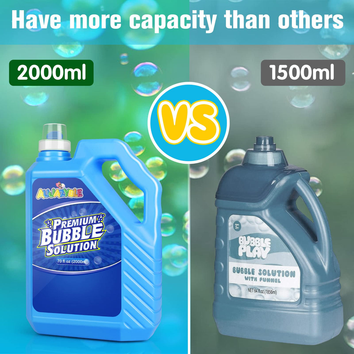 Aujazyble bubble refill is ready to use without dilution for quick setup.