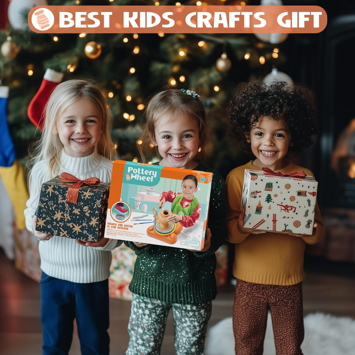 Aujazyble mini art studio setup shows complete at-home pottery kit