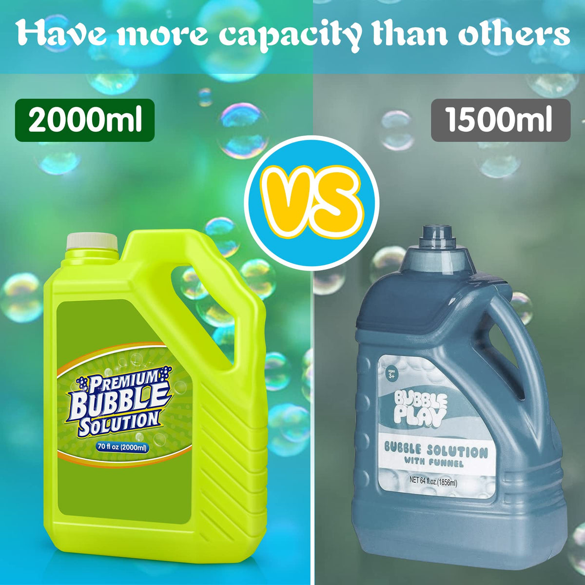 Aujazyble no pre-mixing bubble solution pouring into a container for quick setup.