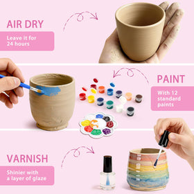 Aujazyble 12-color paints unlock vibrant finishes for kids' pottery.