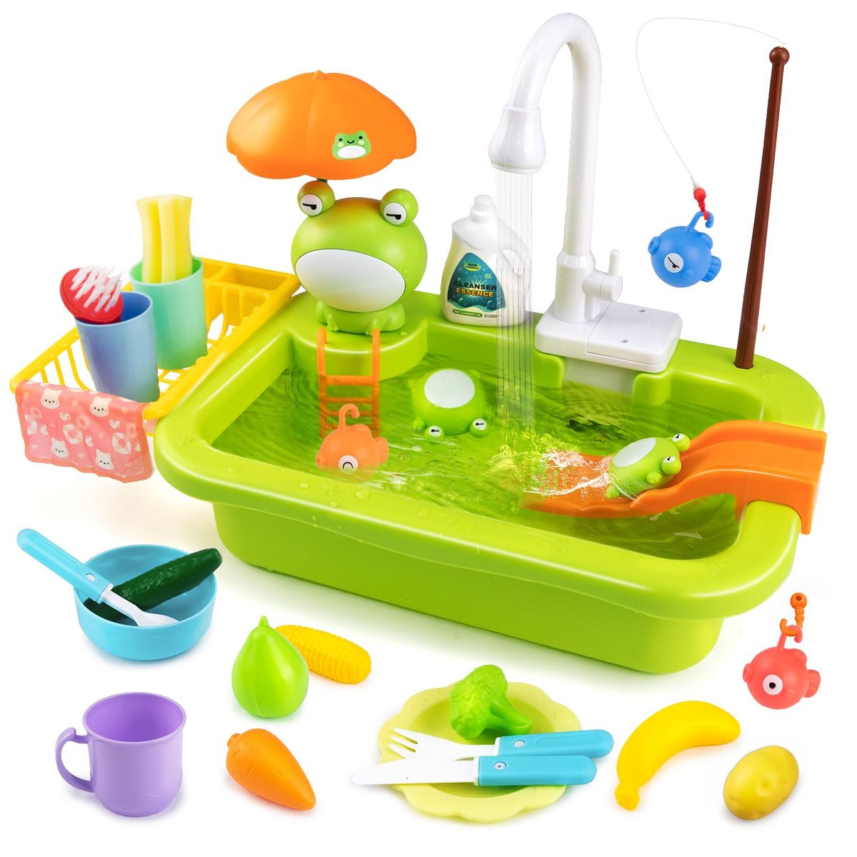 Aukful Play Sink with running water for interactive, hands-on play.