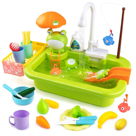 Aukful Play Sink with running water for interactive, hands-on play.