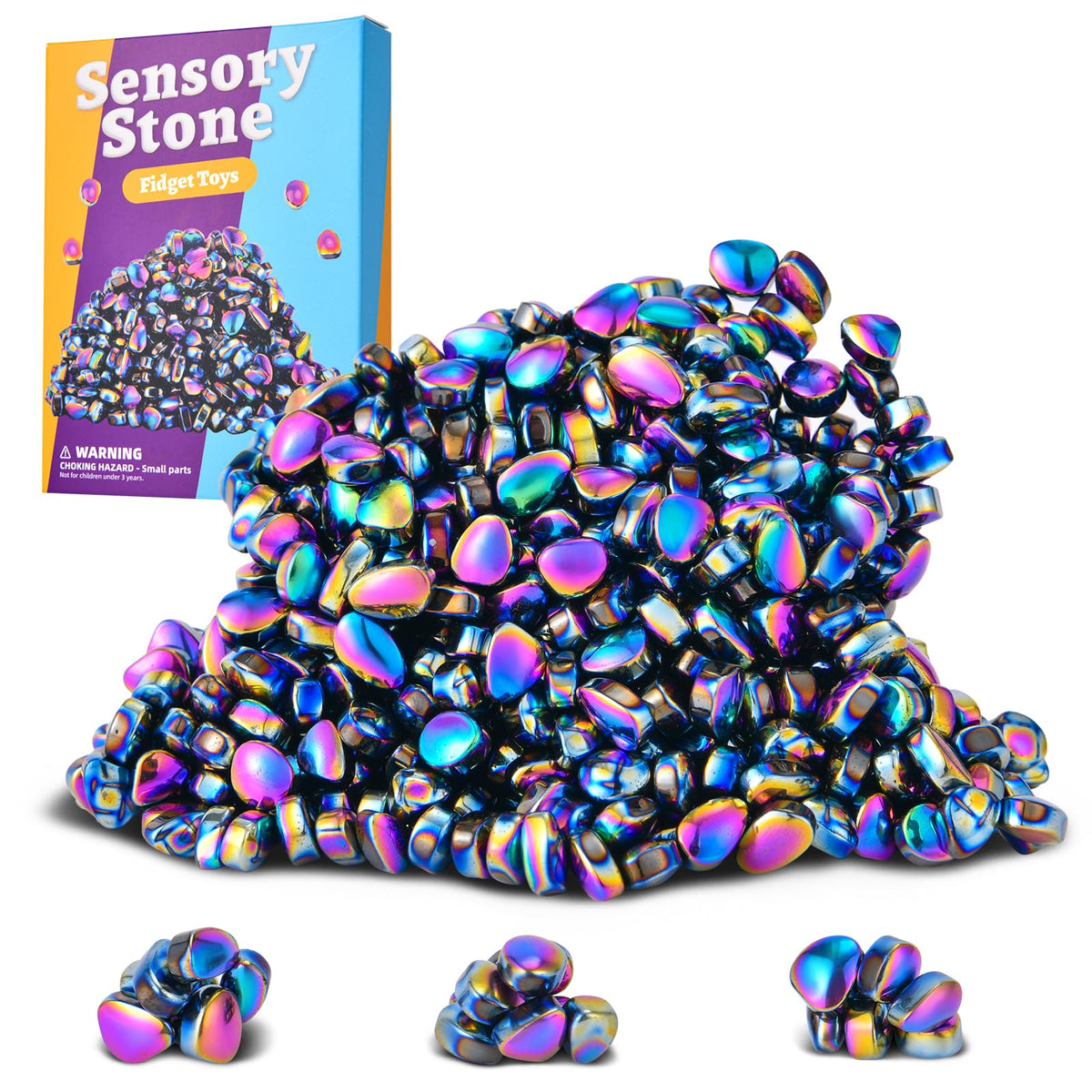 Aukit 1000 ferrite stones close-up for focused fidget play and stress relief.
