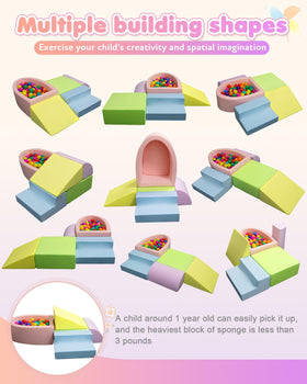 Auksay Baby Climbing Blocks with anti-slip base and Velcro connectors for secure stacking.