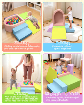 Auksay ball pit area shown as an optional, comforting tactile play space.