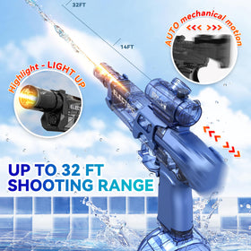 AUKTWE water gun showing the hidden battery in the scope for longer play.