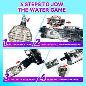 AUKTWE water gun features a large tank for fewer refills